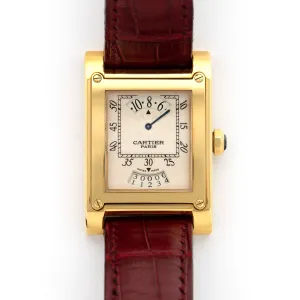 Cartier Yellow Gold Tank A Vis Privee Jump Hour Watch