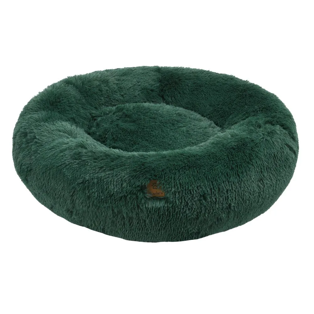 Charlie's Shaggy Faux Fur Round Calming Dog Mat Eden Green Medium