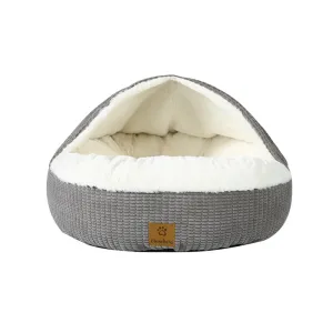 Charlie's Snookie Hooded Calming Dog Bed Grey Medium