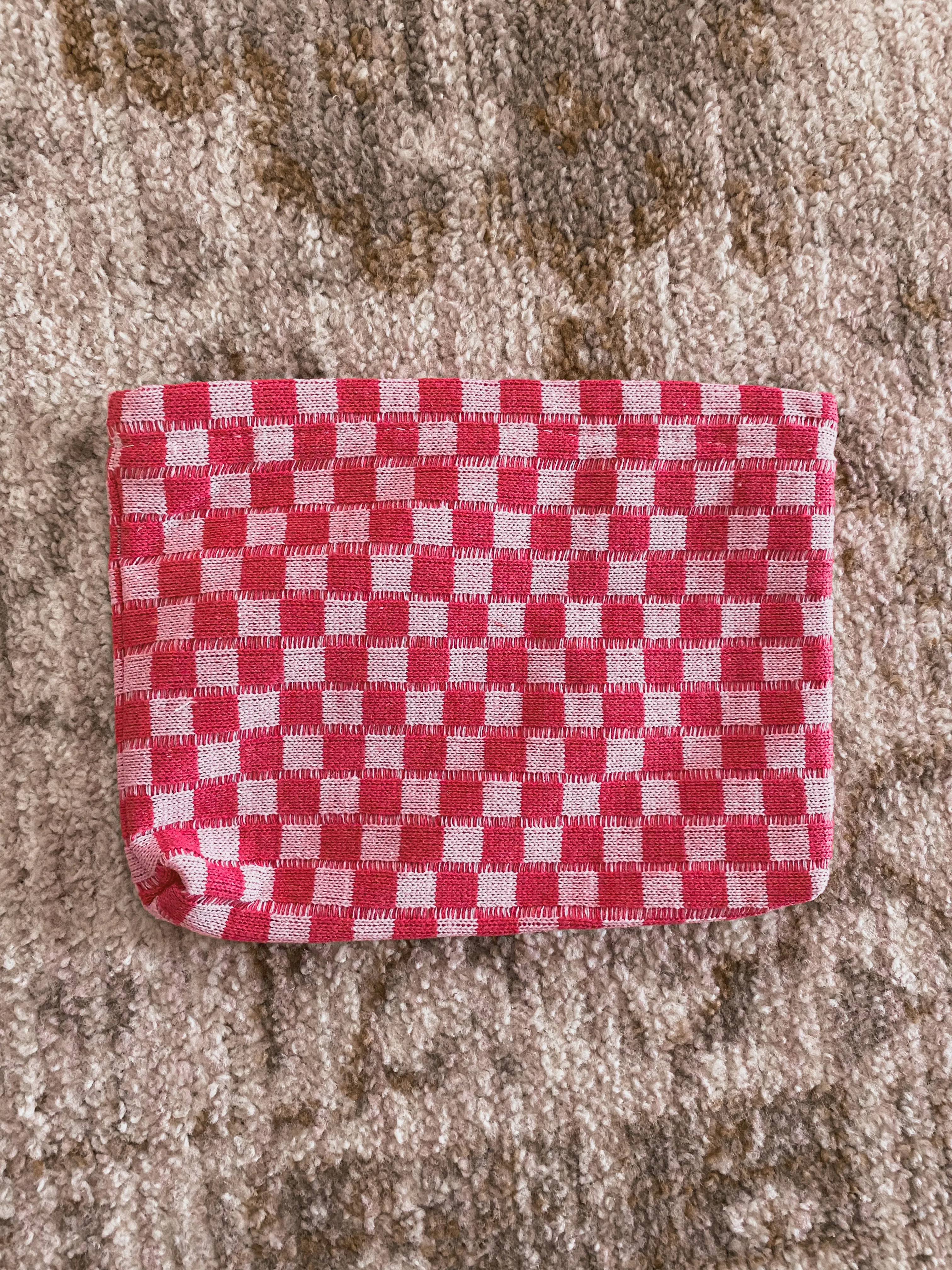 Checkered Makeup Bag