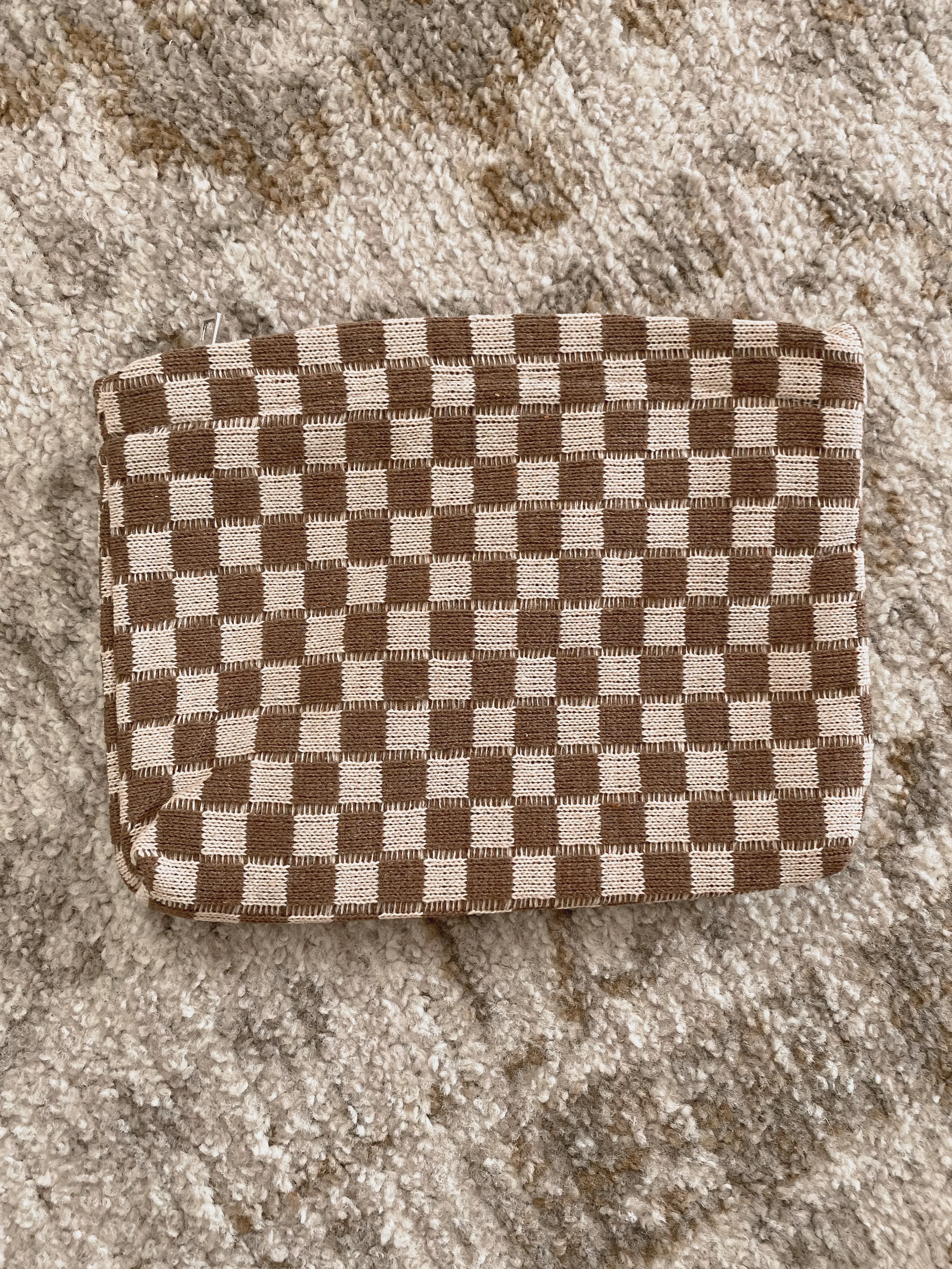 Checkered Makeup Bag