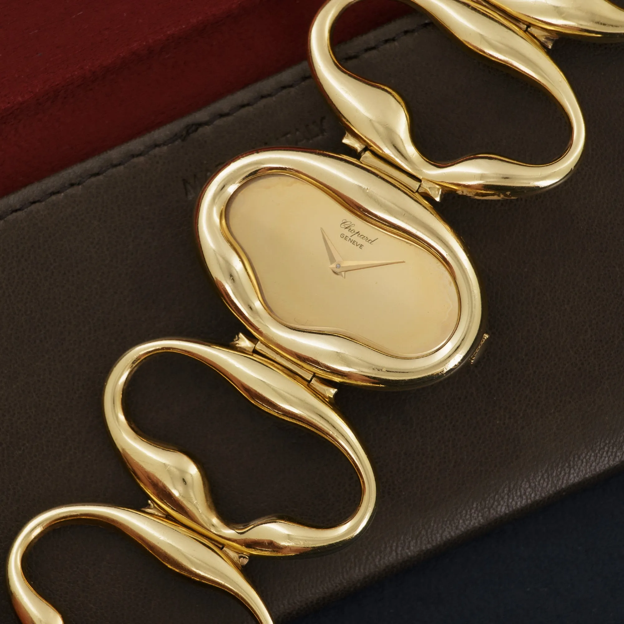 Chopard Yellow Gold Unusual Bracelet Watch, Circa 1972