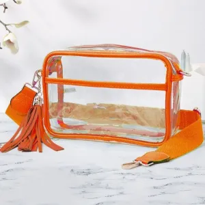 Clear & Orange Cross Body Camera Bag