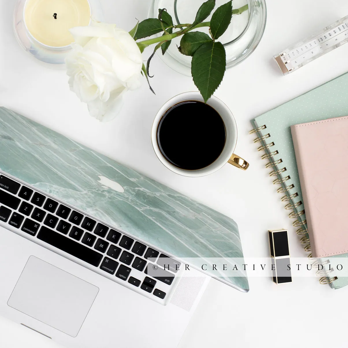 Coffee and Laptop Flatlay
