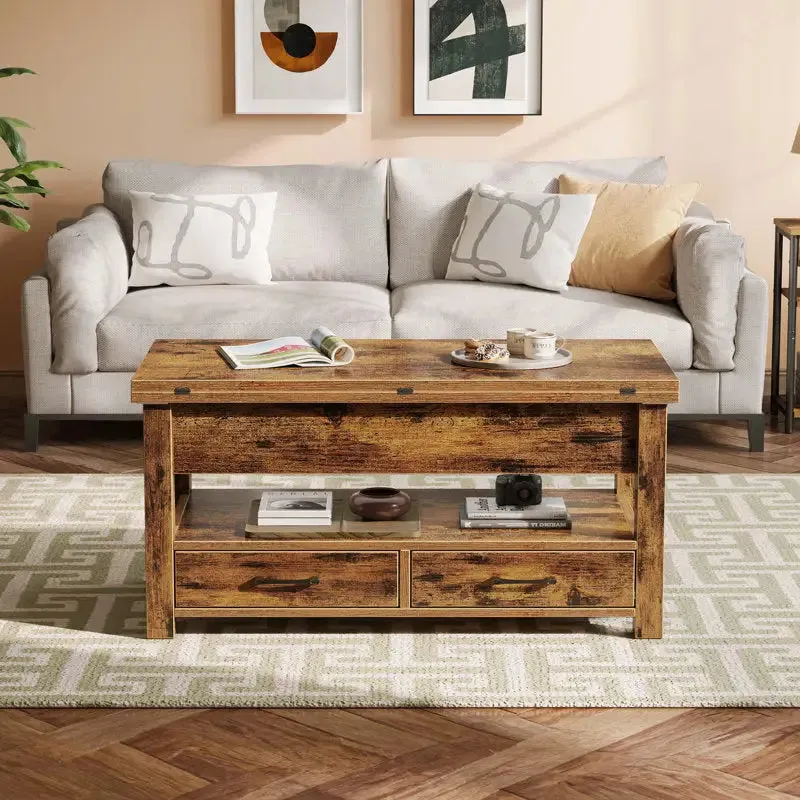 Coffee Table with Lift Top and Hidden Storage Compartments