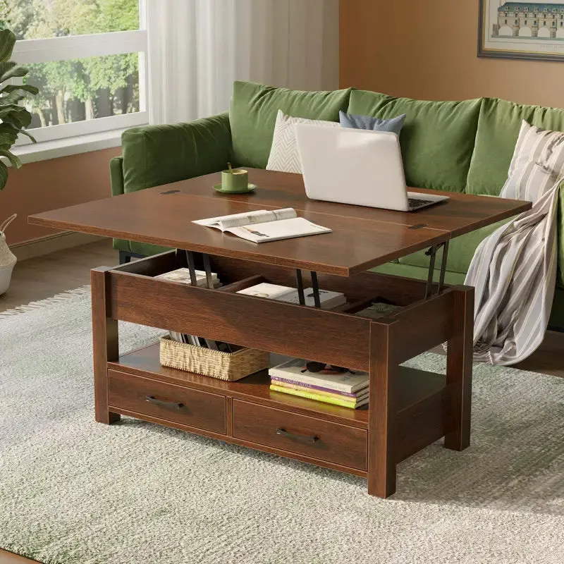 Coffee Table with Lift Top and Hidden Storage Compartments