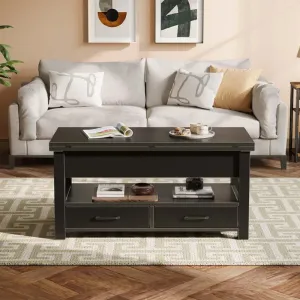 Coffee Table with Lift Top and Hidden Storage Compartments
