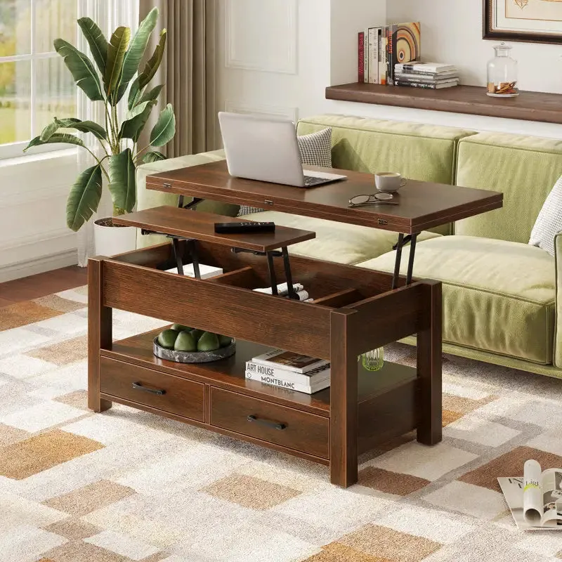 Coffee Table with Lift Top and Hidden Storage Compartments