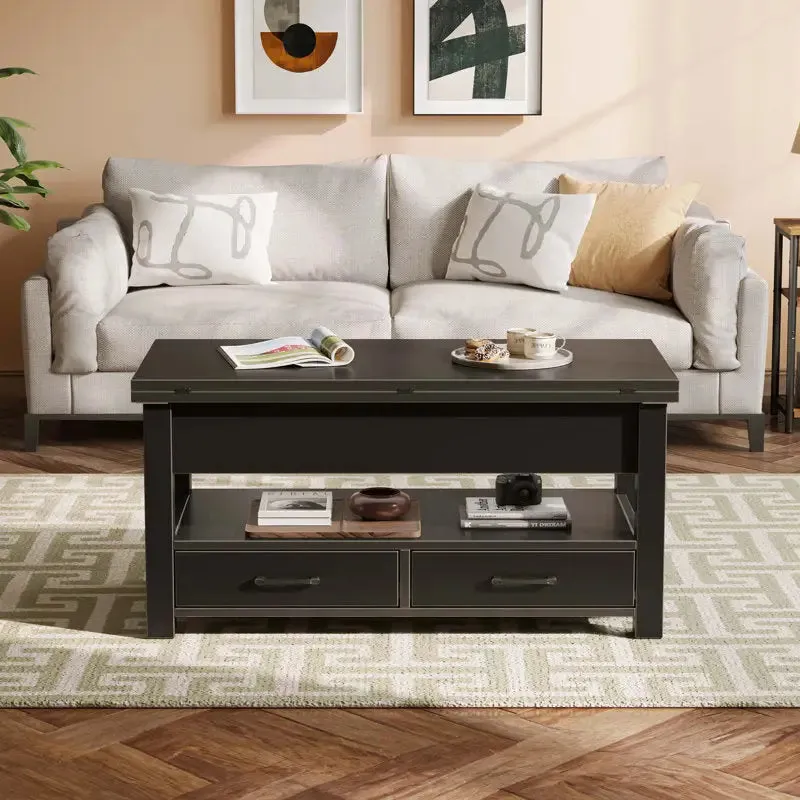 Coffee Table with Lift Top and Hidden Storage Compartments