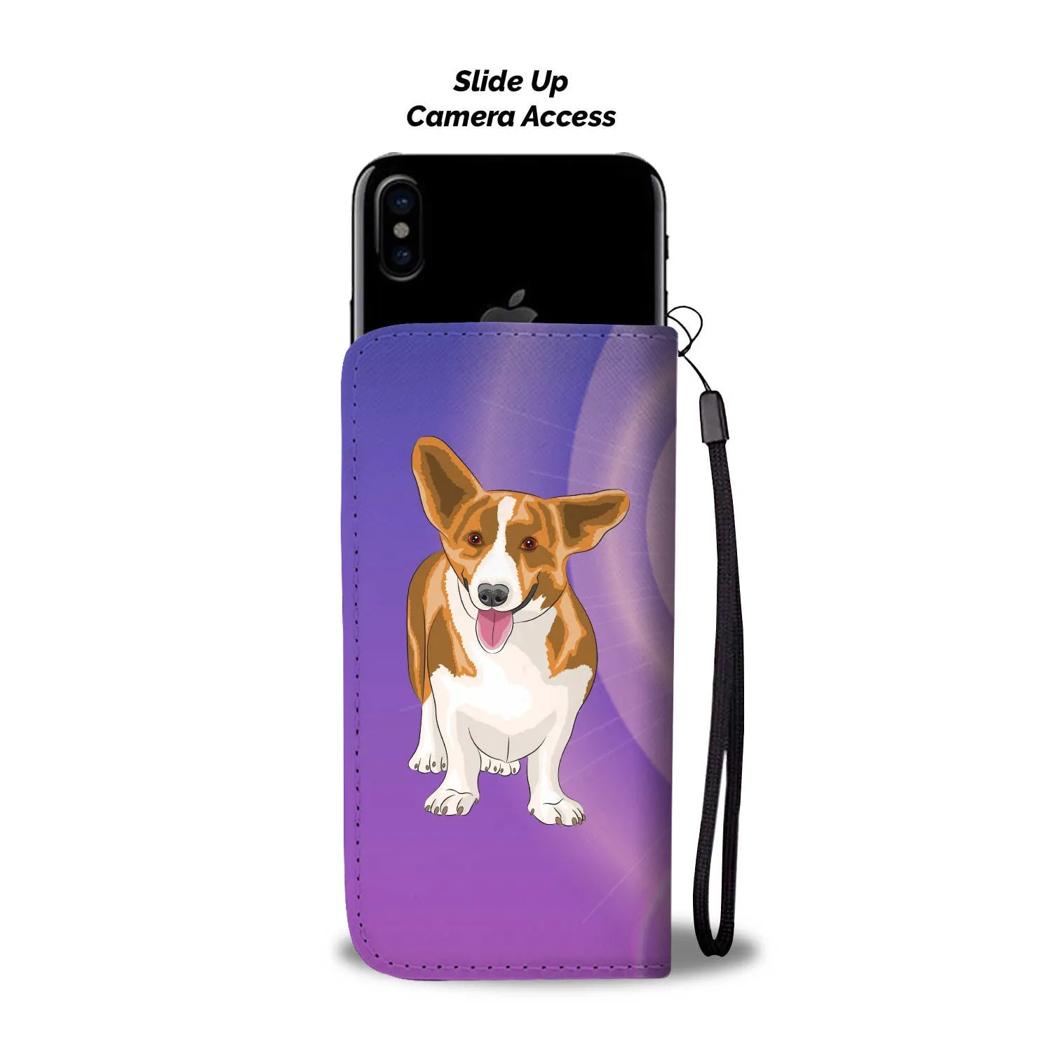 Corgi Phone Case Wallet - Purple