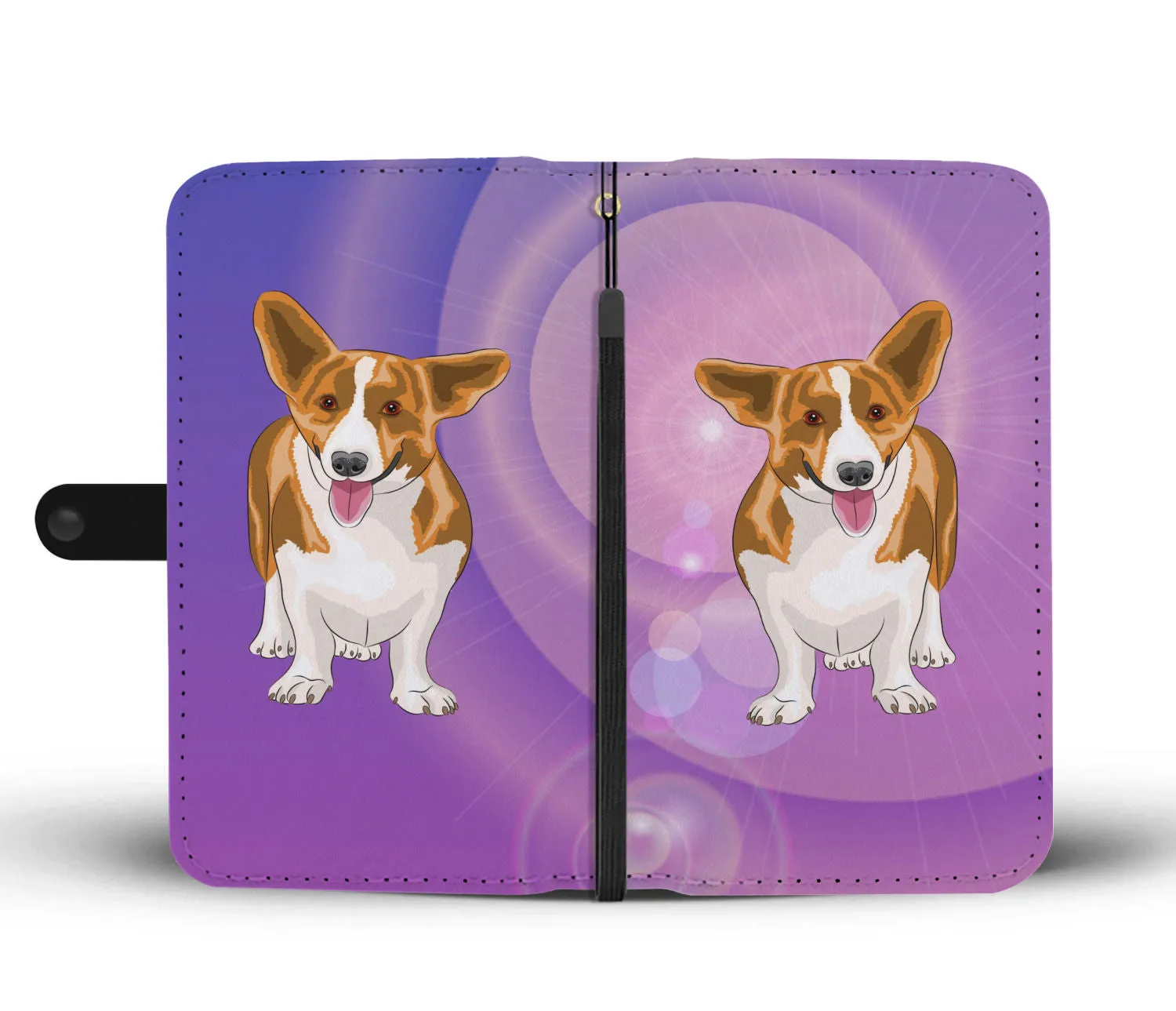 Corgi Phone Case Wallet - Purple