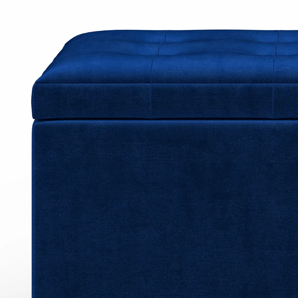 Cosmopolitan Storage Ottoman in Velvet Fabric