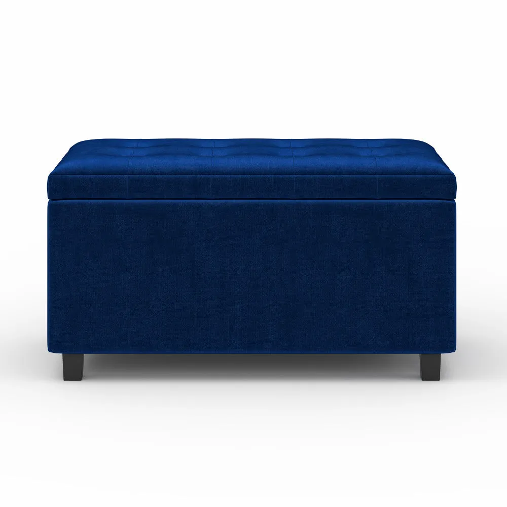 Cosmopolitan Storage Ottoman in Velvet Fabric