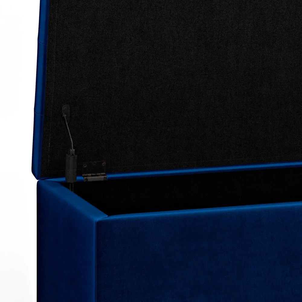 Cosmopolitan Storage Ottoman in Velvet Fabric