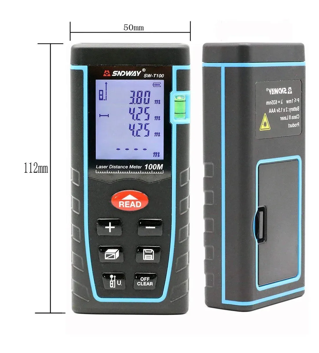 Crony T100 Diastimeter Sndway SW T100 100M Laser Distance Meter Laser Range Area Volume Measure Tool