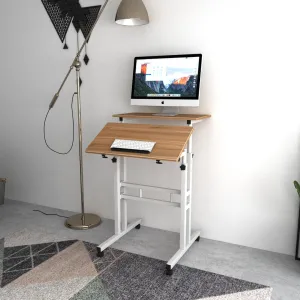 Crumpton Height Adjustable Standing Desk Symple Stuff Color: Oak