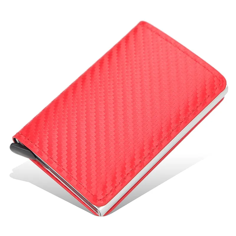 Cyflymder New Carbon Fiber RFID Blocking Men's Credit Card Holder Leather Bank Card Wallet Case Cardholder Protection Purse For Women
