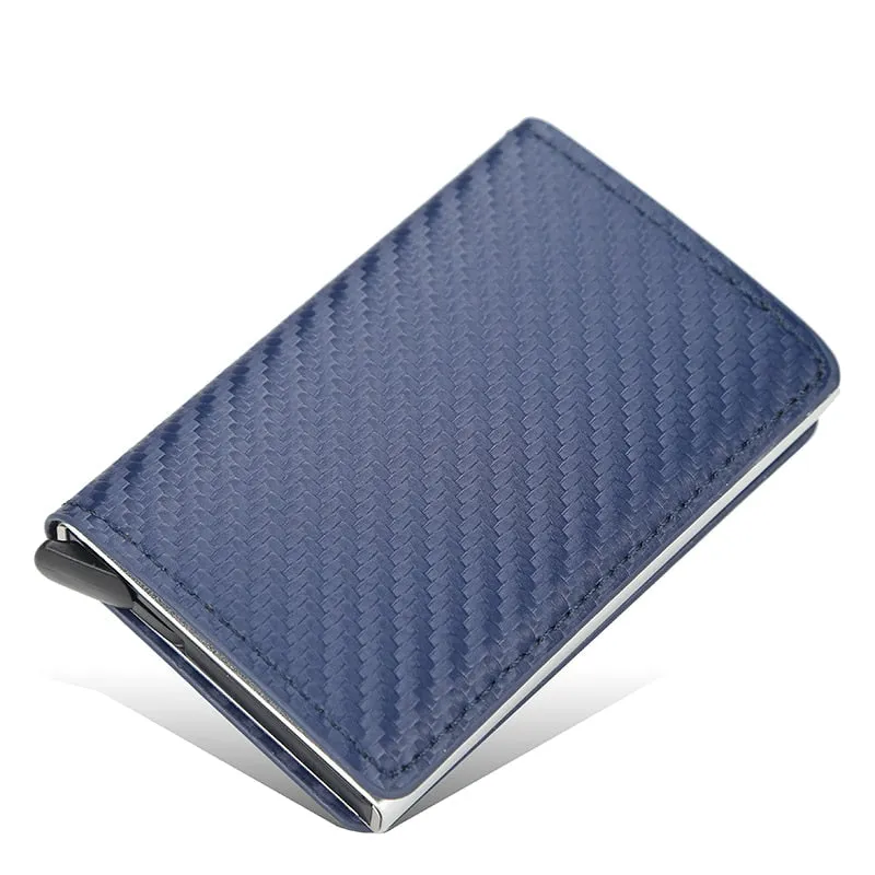 Cyflymder New Carbon Fiber RFID Blocking Men's Credit Card Holder Leather Bank Card Wallet Case Cardholder Protection Purse For Women