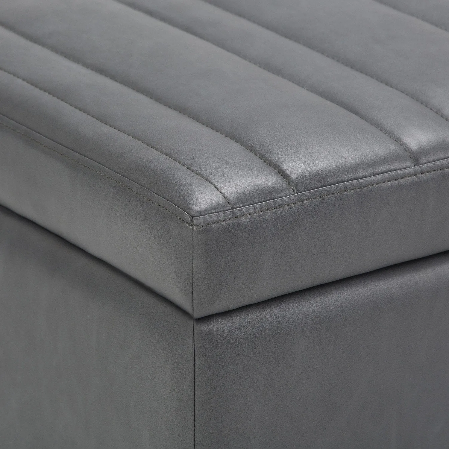 Darcy Storage Ottoman in Vegan Leather