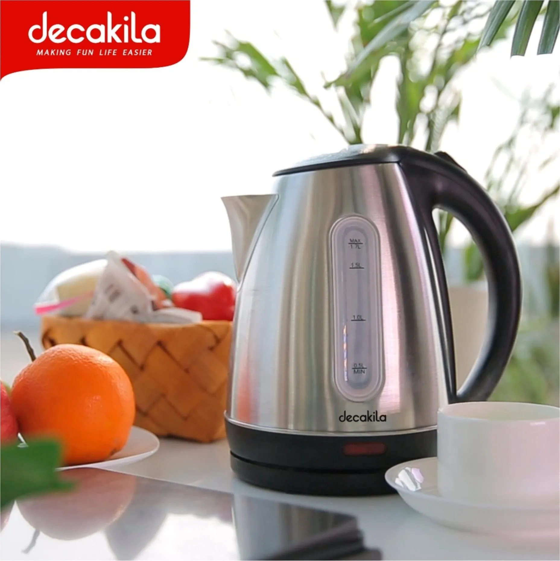 Decakila 1.7L Plastic Electric Kettle 2200W - KEKT004W