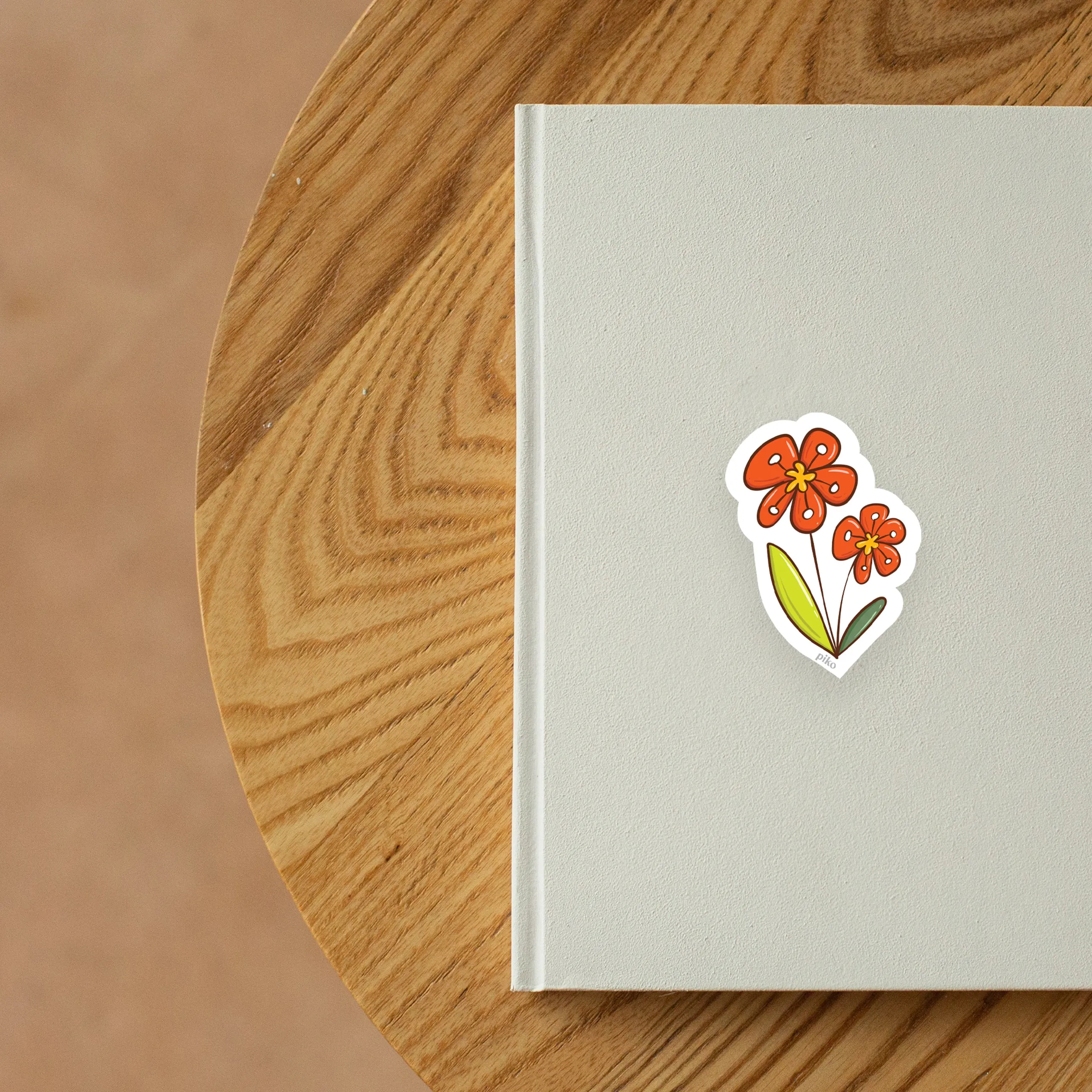 Decal Sticker / Orange flower