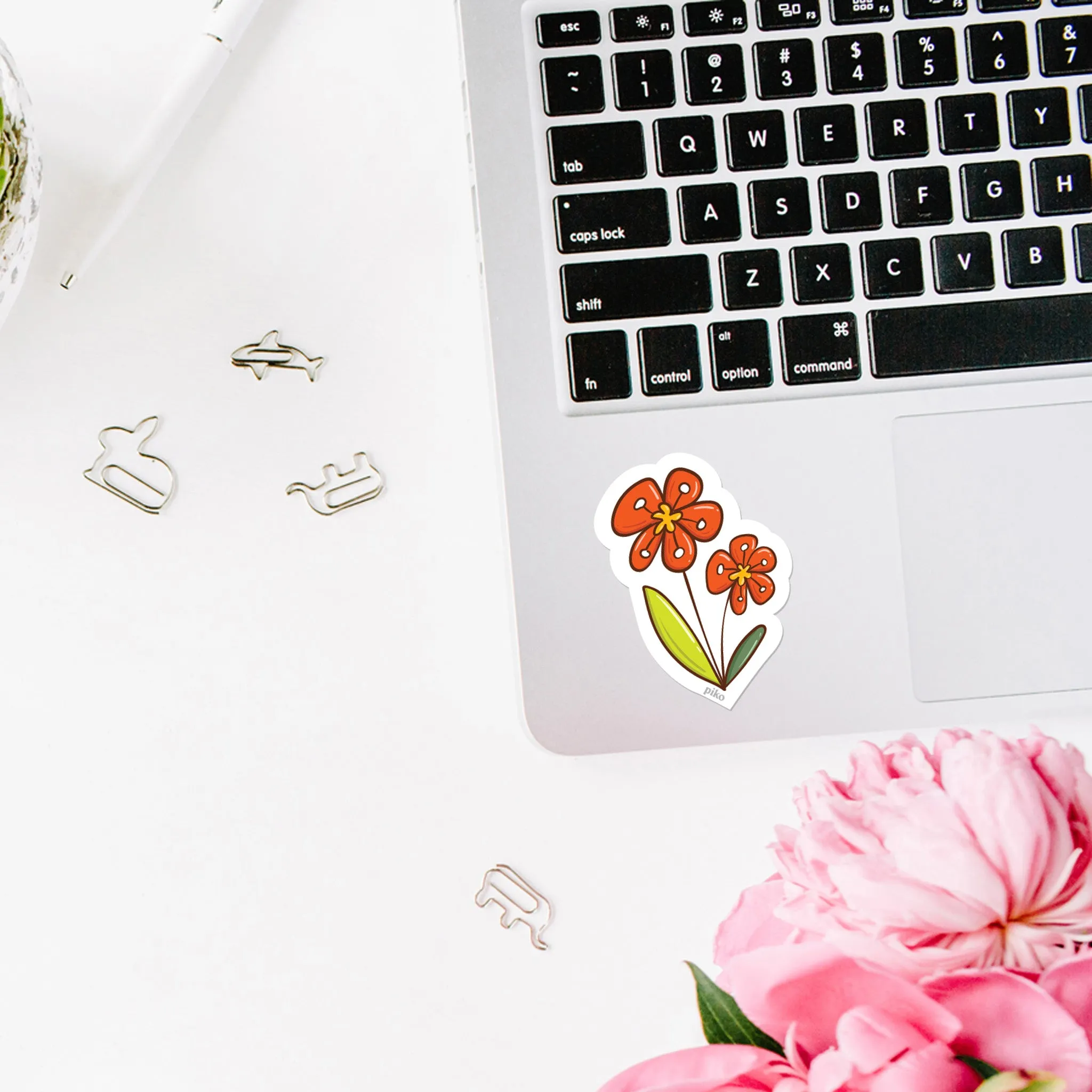 Decal Sticker / Orange flower
