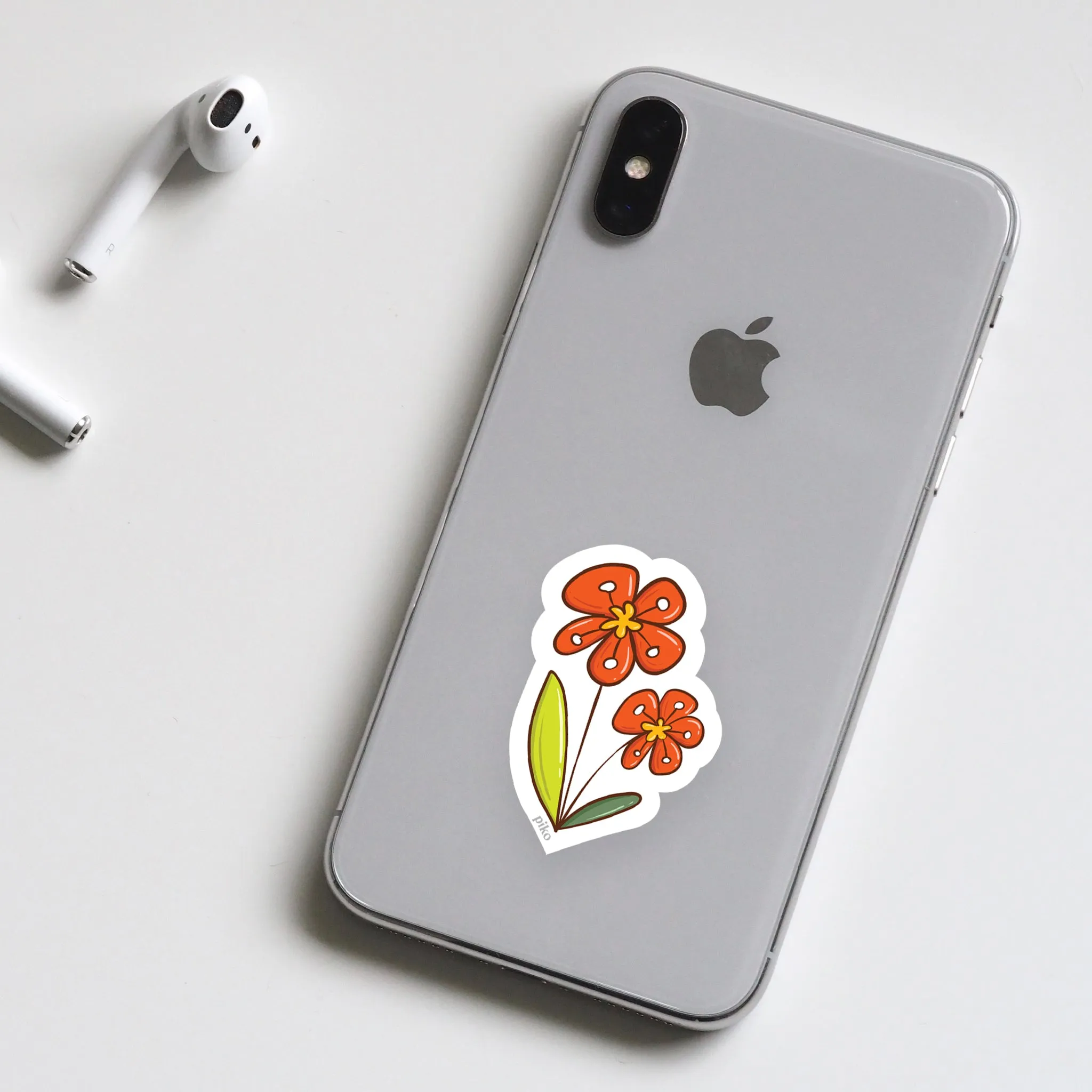 Decal Sticker / Orange flower