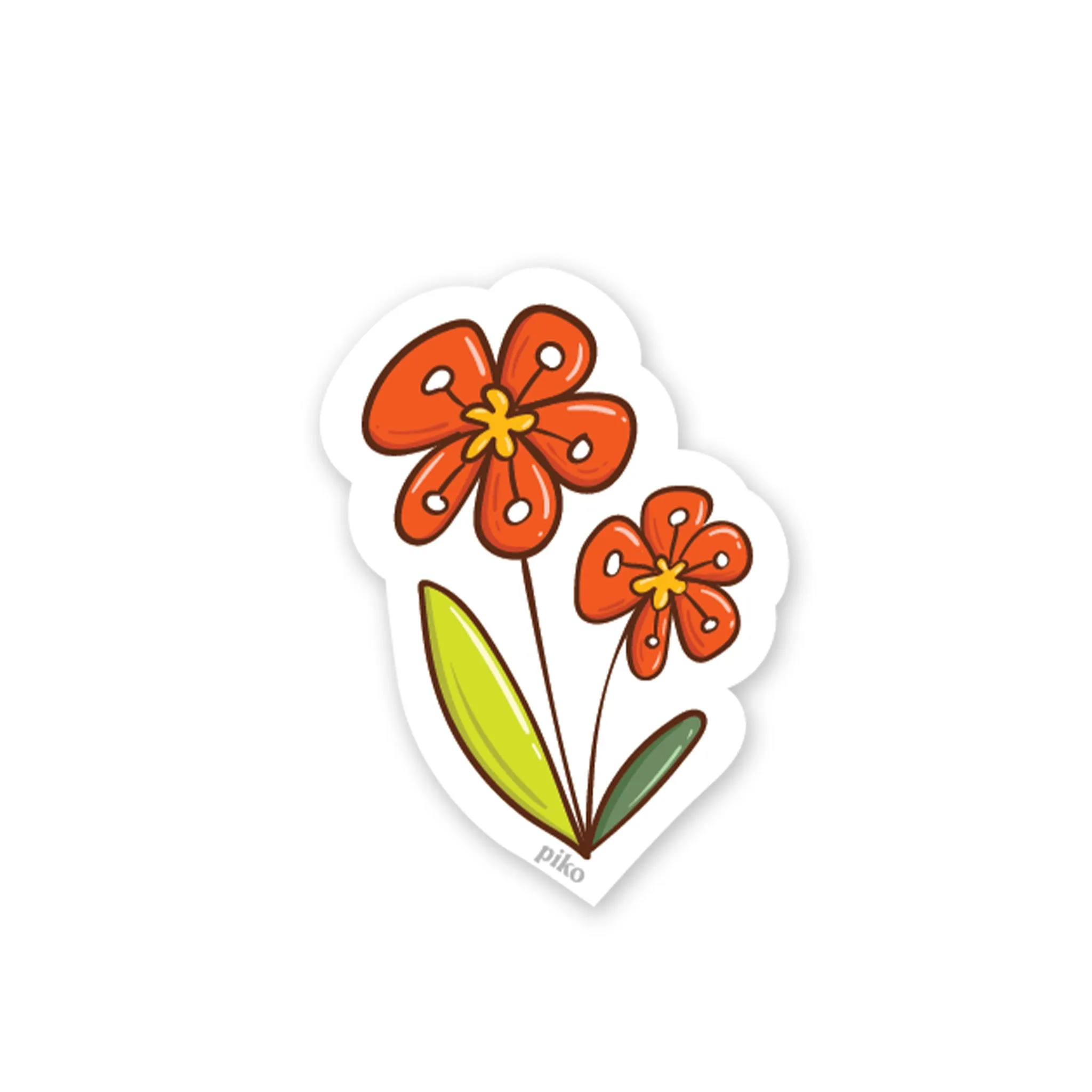 Decal Sticker / Orange flower