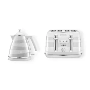 DeLonghi Avvolta Kettle & Toaster Breakfast Pack White