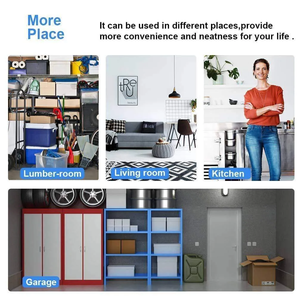Detailorpin Changeable Assembly Floor Standing Carbon Steel Storage Rack Multipurpose Shelf Display Rack for Kitchen Garage Bedroom Storage Display Shelves（US Stock） (Black)