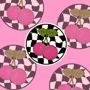 Disco Cherry Vinyl Decal Sticker