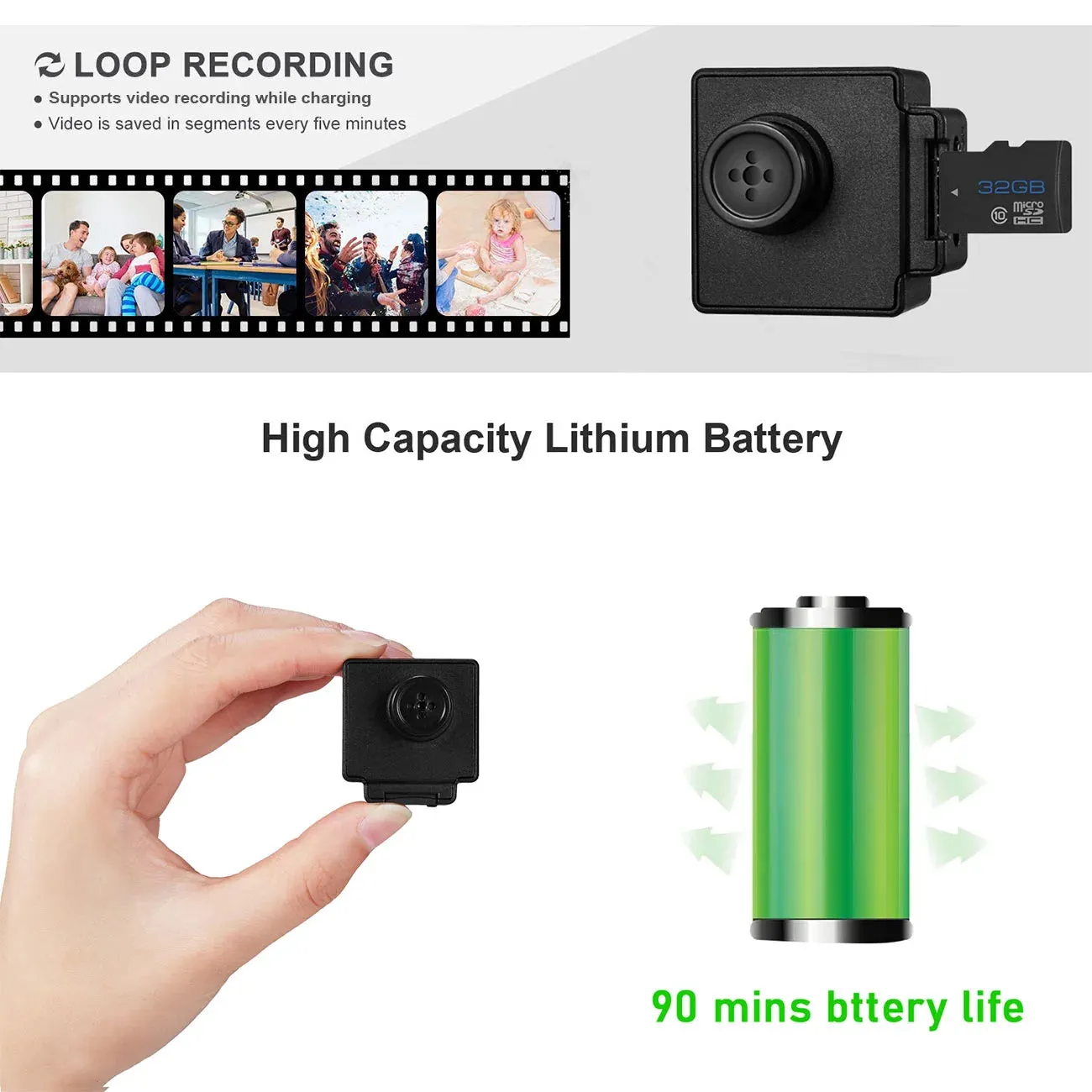 Discreet Button Spy Camera