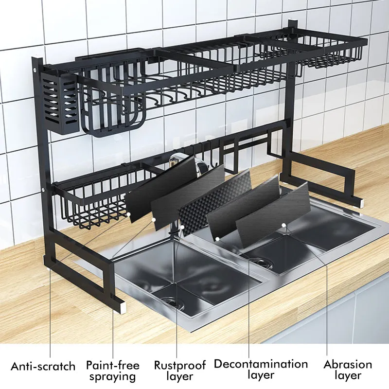 Dish Drying Rack Over the Sink Storage Drainer Shelf Counter-top Utensils Organizer Cutlery Holder