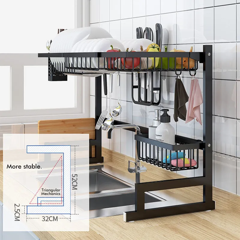 Dish Drying Rack Over the Sink Storage Drainer Shelf Counter-top Utensils Organizer Cutlery Holder