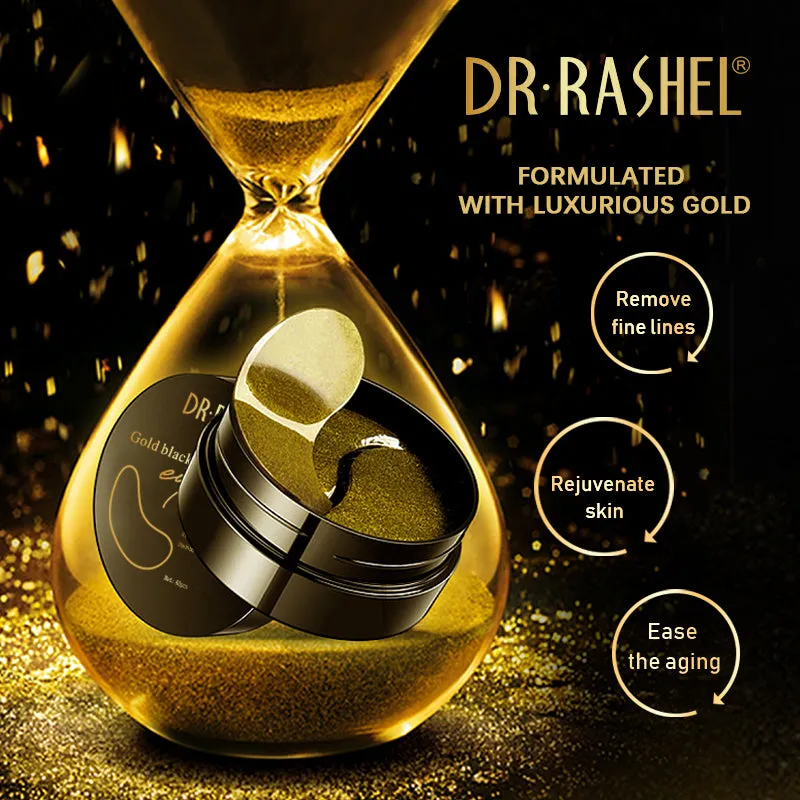 DR RASHEL Skin Care 24k Gold Black Pearl Hydrogel Eye Mask 60pcs Brightening Lightening Moisturizing Eye Mask
