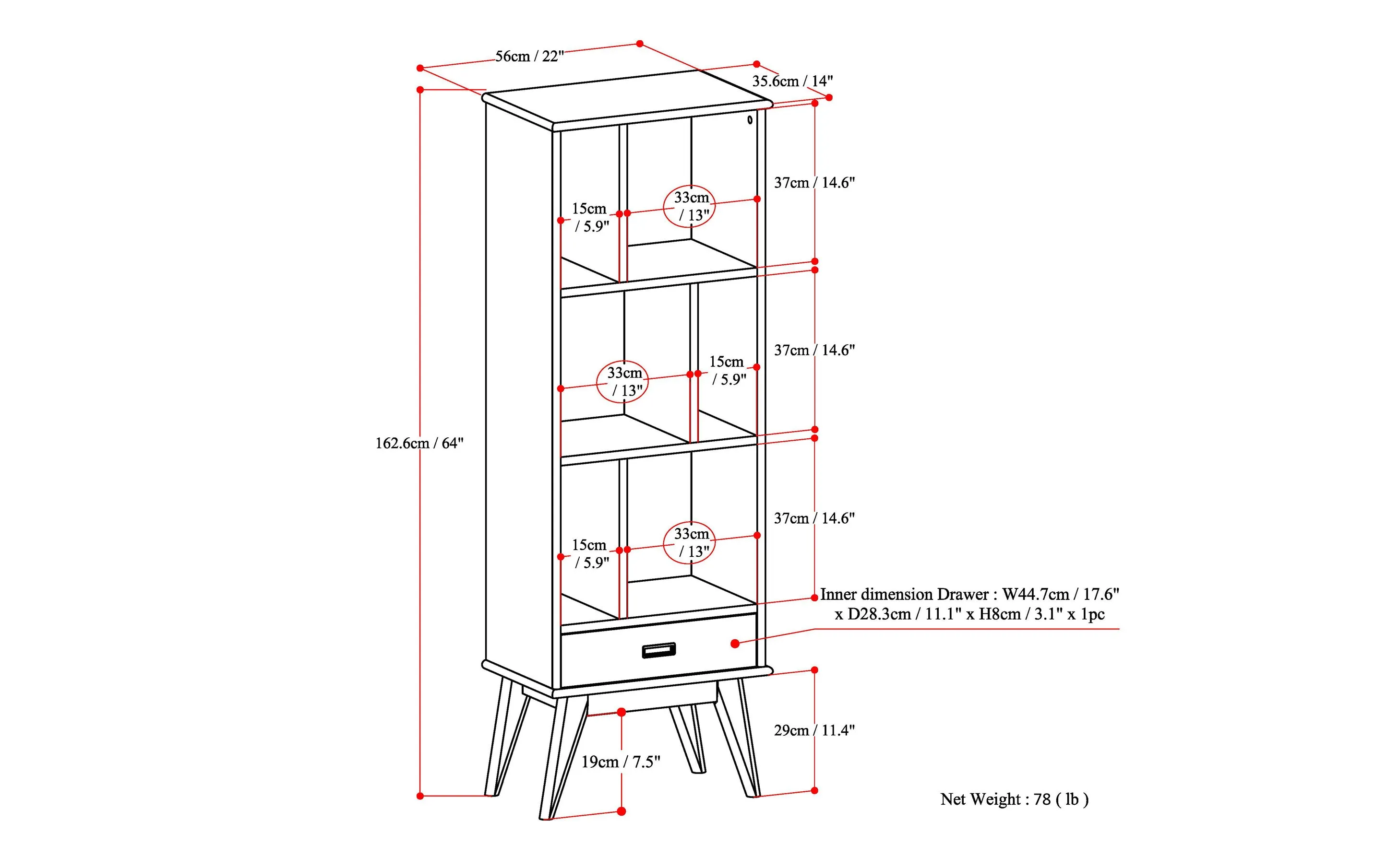 Draper Bookcase