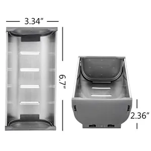 DROS Cutlery Tray Box Stainless Steel Utensils Kitchen Drawer Organizer 16.88.45.8cm(Silver)