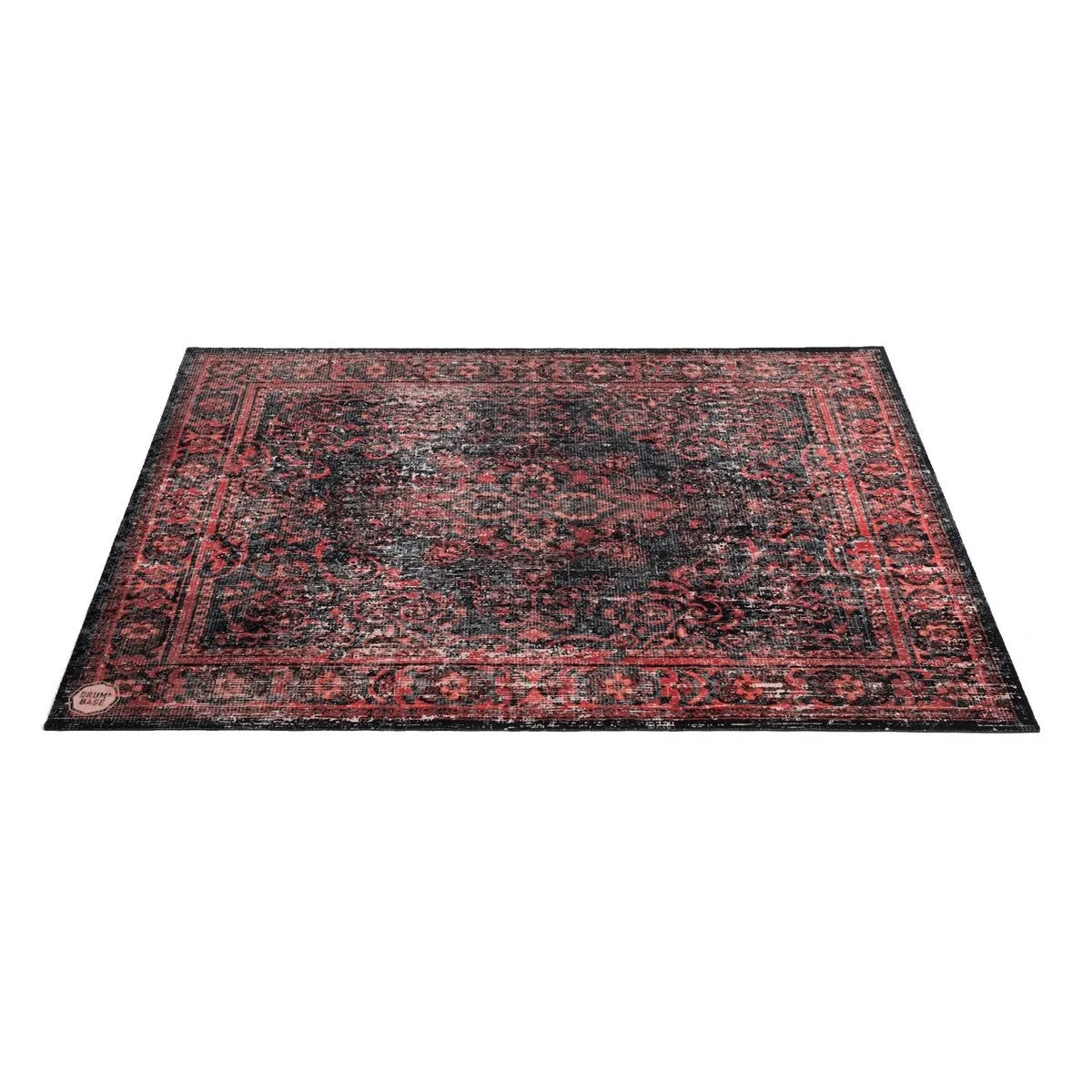 DRUMnBASE Vintage Persian Drum Rug in Black & Red