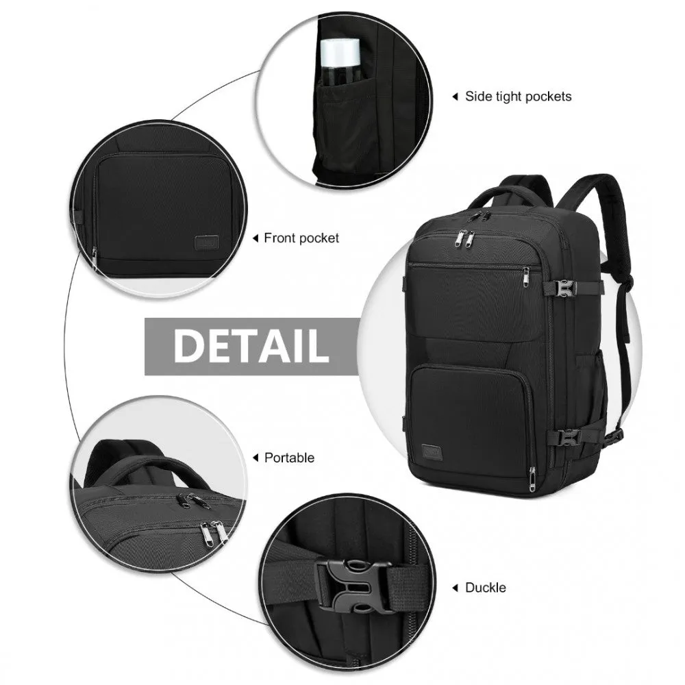 Em2207 - Kono Multifunctional Portable Travel Backpack Cabin Luggage Bag - Black