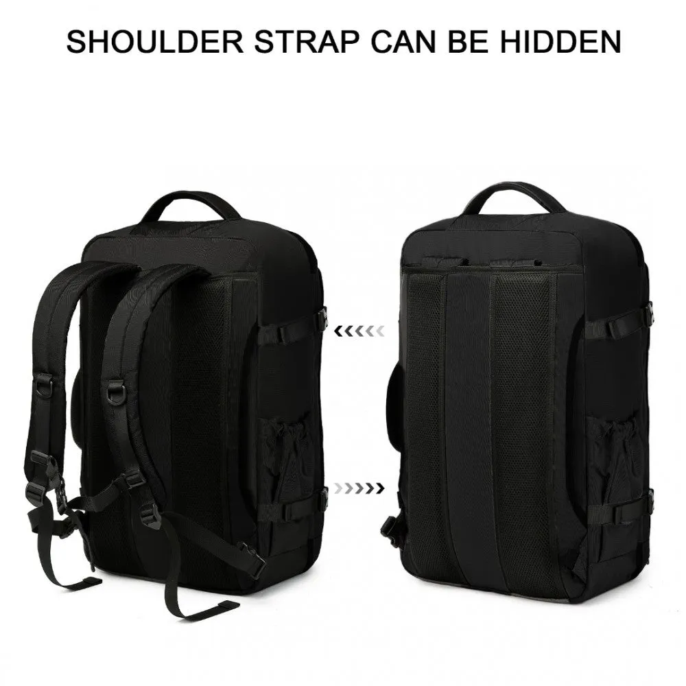 Em2207 - Kono Multifunctional Portable Travel Backpack Cabin Luggage Bag - Black