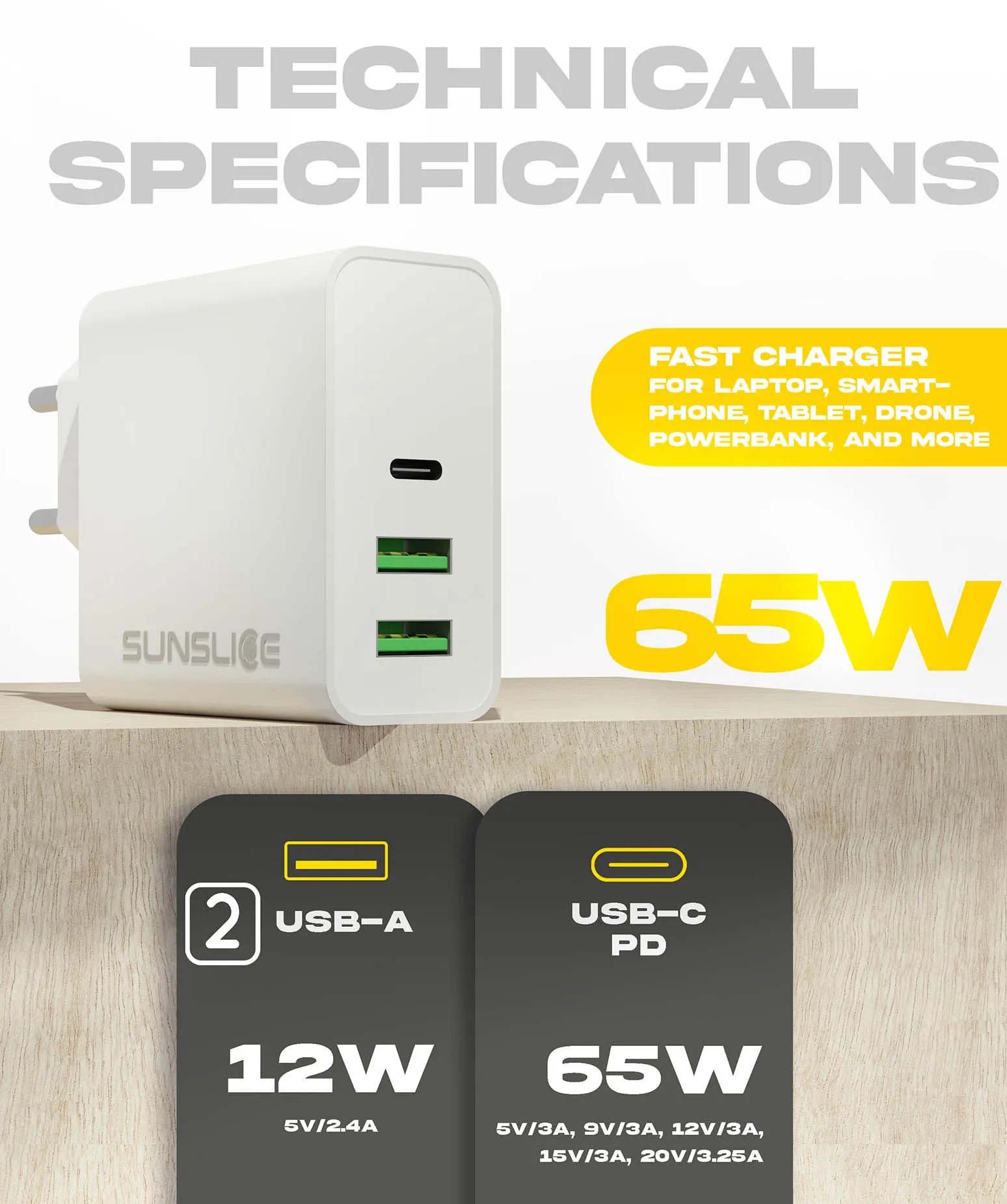 Emperion 65 Watts - USB-C Laptop and Power Bank Charger