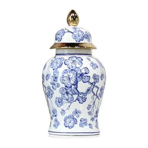 Enakshi® Ceramic Ginger Jar Vase with Lid Art Desktop Vase for Birthday Office Indoor|Home & Garden | Home D?©cor | Vases