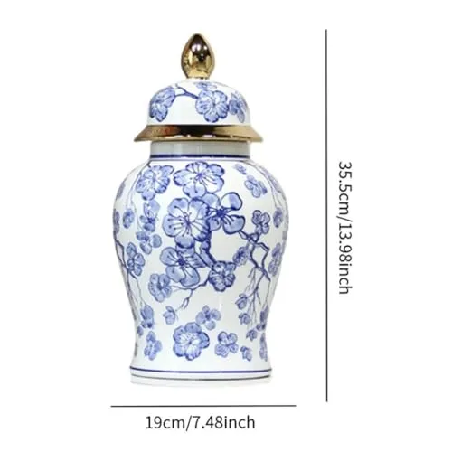 Enakshi® Ceramic Ginger Jar Vase with Lid Art Desktop Vase for Birthday Office Indoor|Home & Garden | Home D?©cor | Vases