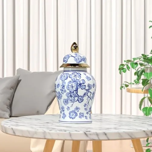 Enakshi® Ceramic Ginger Jar Vase with Lid Art Desktop Vase for Birthday Office Indoor|Home & Garden | Home D?©cor | Vases