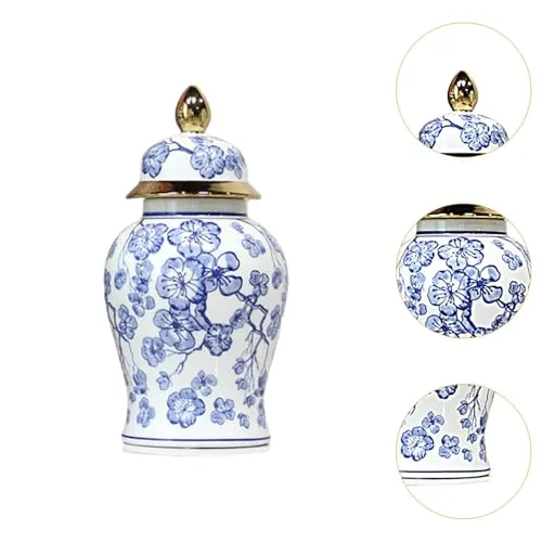 Enakshi® Ceramic Ginger Jar Vase with Lid Art Desktop Vase for Birthday Office Indoor|Home & Garden | Home D?©cor | Vases