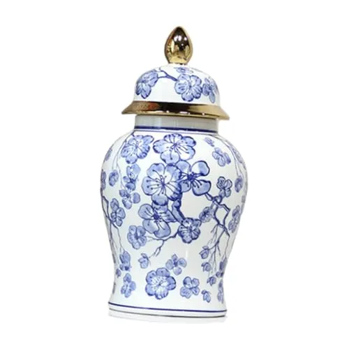 Enakshi® Ceramic Ginger Jar Vase with Lid Art Desktop Vase for Birthday Office Indoor|Home & Garden | Home D?©cor | Vases