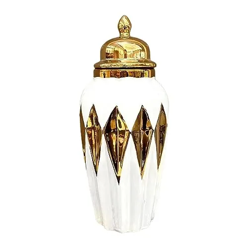 Enakshi Ginger Jar with Lid Decor Ceramic Jar Vase for Dorm Drawing Room Anniversary Large|Home & Garden | Home D?©cor | Other Home D?©cor