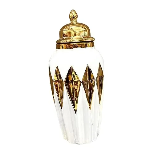 Enakshi Ginger Jar with Lid Decor Ceramic Jar Vase for Dorm Drawing Room Anniversary Large|Home & Garden | Home D?©cor | Other Home D?©cor