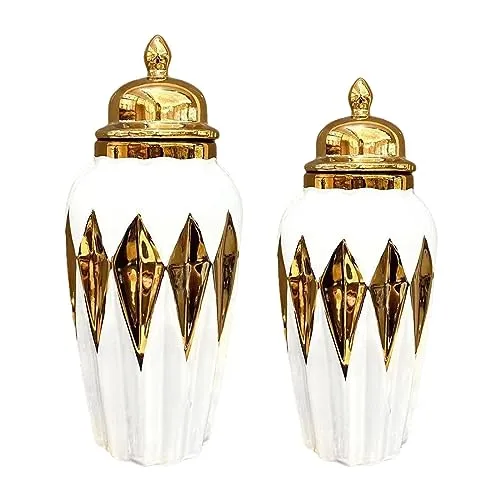 Enakshi Ginger Jar with Lid Decor Ceramic Jar Vase for Dorm Drawing Room Anniversary Large|Home & Garden | Home D?©cor | Other Home D?©cor