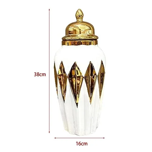 Enakshi Ginger Jar with Lid Decor Ceramic Jar Vase for Dorm Drawing Room Anniversary Large|Home & Garden | Home D?©cor | Other Home D?©cor
